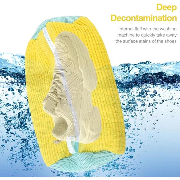NWT ~ 2 Pack Large Thick Yellow Reusable Shoe Washing Bags for Washer & Dryer - Picture 8 of 9